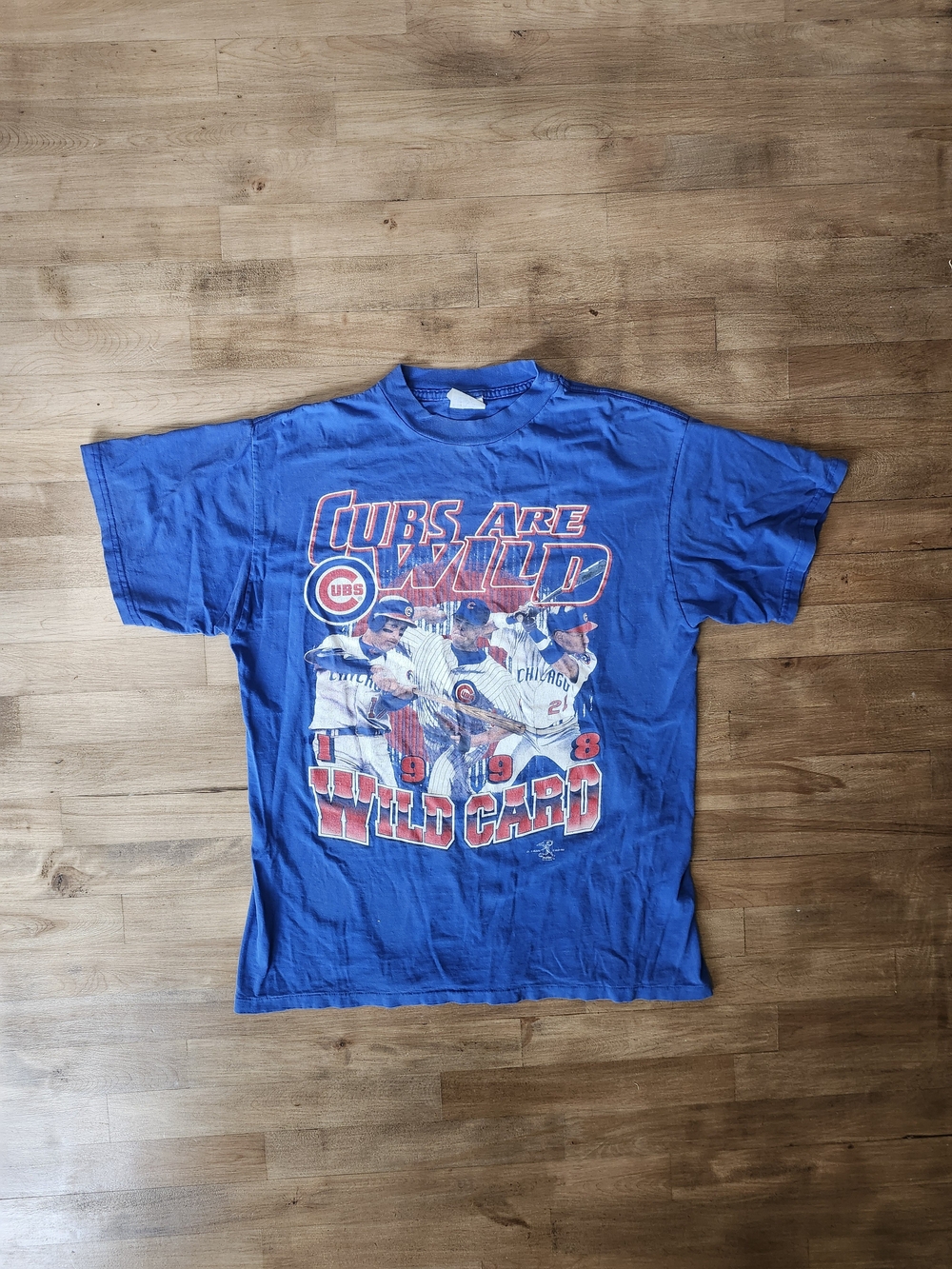 Tultex Royal Blue Chicago Cubs Graphic Tee with Red Accents